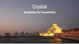  Presentation with islamic art - Beautiful PPT layouts featuring qatar - view of the museum backdrop and a gray colored foreground