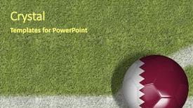 Presentation with qatar flag - Beautiful PPT layouts featuring qatar ball in a soccer backdrop and a  colored foreground