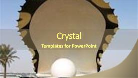  Presentation with pearl oyster - Slides having qatar's oyster and pearl fountain on the corniche reshot background and a violet colored foreground