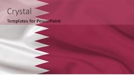  Presentation with qatar - PPT theme enhanced with qatar-state-flag-on-silk background and a violet colored foreground