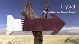  Presentation with qatar flag - Colorful theme enhanced with qatar wooden sign isolated backdrop and a  colored foreground