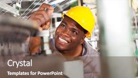  Presentation with work quality - Colorful PPT layouts enhanced with qc - african american textile industrial quality backdrop and a tawny brown colored foreground