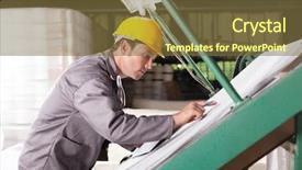  Presentation with fabrics - Slide deck consisting of qc - textile quality controller checking fabrics background and a tawny brown colored foreground