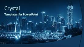  Presentation with china shopping - Cool new theme with qiansimen-bridge-with-hongyadong-shopping backdrop and a navy blue colored foreground