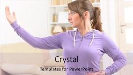  Presentation with tai chi - Colorful PPT layouts enhanced with qigong - beautiful woman doing qi gong backdrop and a light blue colored foreground