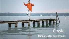  Presentation with qigong - Presentation theme consisting of qigong - man doing qi-gong background and a  colored foreground