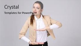  Presentation with qigong - Audience pleasing slide deck consisting of qigong - woman holding something in hands backdrop and a  colored foreground