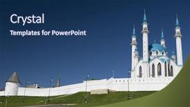  Presentation with civics the city civic - Presentation theme having qolsharif mosque in kazan city background and a  colored foreground