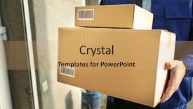  Presentation with courier - Amazing presentation having qr - courier with parcel in doorway backdrop and a coral colored foreground