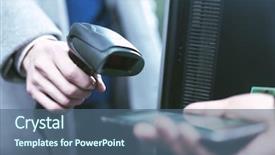  Presentation with cashless - Slides enhanced with qr - qr code payment online shopping background and a ocean colored foreground