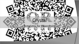  Presentation with code - Beautiful presentation featuring qr code abstract pattern backdrop and a light gray colored foreground