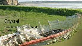  Presentation with seashore - Cool new PPT theme with qran - seashore in brittany france europe backdrop and a seafoam green colored foreground