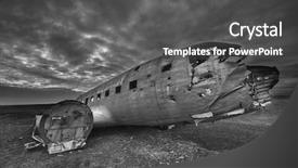  Presentation with military - Amazing presentation theme having qran - wreck of a us military backdrop and a dark gray colored foreground