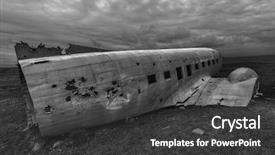  Presentation with plane - Audience pleasing theme consisting of qran - wreck of a us military backdrop and a dark gray colored foreground