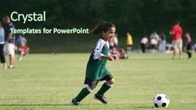  Presentation with soccer - Audience pleasing slides consisting of qran - young girl playing backdrop and a wine colored foreground