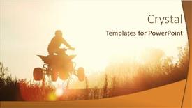  Presentation with sun - Presentation enhanced with quad-biker-jumping-in-sunset background and a  colored foreground