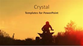  Presentation with horizon - Presentation enhanced with quad-biker-jumping-in-sunset background and a yellow colored foreground