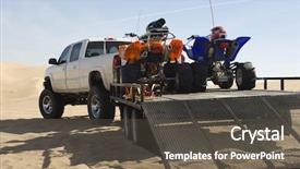  Presentation with e bikes - Theme with quad bikes on trailer background and a tawny brown colored foreground