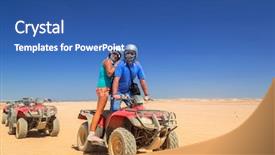  Presentation with egypt - Presentation having quadbike - quad trip on african desert background and a ocean colored foreground