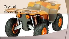  Presentation with bike - Slide deck featuring quadbike - sports quad bike isolated background and a yellow colored foreground