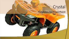  Presentation with bike - Slides having quadbike - sports quad bike isolated background and a yellow colored foreground