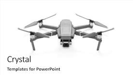  Presentation with camera drone - Presentation enhanced with quadcopter camera drone on white background and a white colored foreground