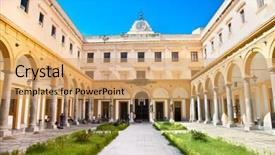  Presentation with italy art - Slides featuring quadrangle of the law faculty background and a  colored foreground