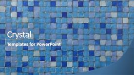  Presentation with mosaic - Colorful presentation theme enhanced with quadratic - blue mosaic tiles background texture backdrop and a teal colored foreground