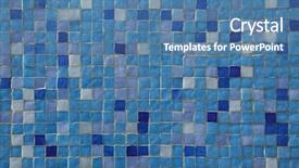  Presentation with antique mosaic tiles - PPT theme consisting of quadratic - blue mosaic tiles background texture background and a teal colored foreground