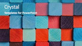  Presentation with antique mosaic tiles - Beautiful presentation theme featuring quadratic - cloaseup of colorful wooden mosaic backdrop and a teal colored foreground