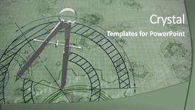  Presentation with digital image - Cool new theme with quadratic - digital image of drawing compass backdrop and a gray colored foreground