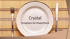  Presentation with table meal plan for osteotphorosis - Beautiful PPT layouts featuring quadratic - empty plate with fork knife backdrop and a lemonade colored foreground
