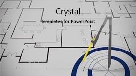  Presentation with graphic images - Slide deck with quadratic - graphic image of drawing compass background and a light gray colored foreground