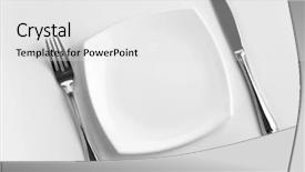  Presentation with one person black shadow - Colorful presentation theme enhanced with quadratic - place setting for one person backdrop and a  colored foreground