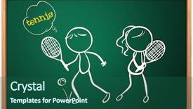  Presentation with tennis - Slide deck with sale and food concept - meatball background and a coral colored foreground