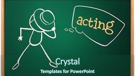  Presentation with acting - Cool new theme with quadrilaterals - illustration of a board backdrop and a ocean colored foreground