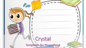  Presentation with notebook - PPT theme with quadrilaterals - illustration of a notebook background and a sky blue colored foreground