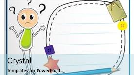  Presentation with notebook - Audience pleasing PPT theme consisting of quadrilaterals - illustration of a notebook backdrop and a light blue colored foreground