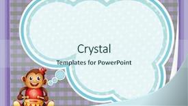  Presentation with monkey - Theme having quadrilaterals - illustrtaion of a musical monkey background and a sky blue colored foreground