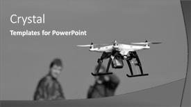  Presentation with november - Presentation design enhanced with quadrocopter-drone-flies-with-mounted background and a gray colored foreground