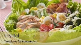  Presentation with american universities - Slides featuring quail egg - american cobb salad background and a yellow colored foreground