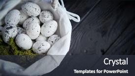  Presentation with rustic healthy - Slide deck enhanced with quail eggs in a nest background and a tawny brown colored foreground