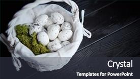  Presentation with rustic healthy - Slide set consisting of quail eggs in a nest background and a dark gray colored foreground