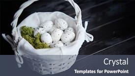  Presentation with rustic healthy - Beautiful PPT layouts featuring quail-eggs-in-a-nest backdrop and a ocean colored foreground