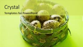  Presentation with spring flowers on textured - Amazing slide set having quail eggs in basket textured backdrop and a yellow colored foreground