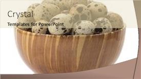  Presentation with quail - Cool new PPT theme with quail eggs in bowl isolated on white background backdrop and a lemonade colored foreground