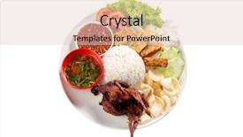  Presentation with malaysian nasi lemak food - Beautiful slide deck featuring quail meat popular traditional malaysian backdrop and a lemonade colored foreground