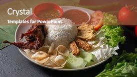  Presentation with malaysian nasi lemak food - Slide set featuring quail meat popular traditional malaysian background and a red colored foreground