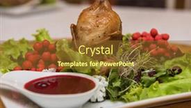  Presentation with quail - Theme enhanced with quail roasted with sweet and sour cranberry sauce decorated with rowanberry background and a tawny brown colored foreground