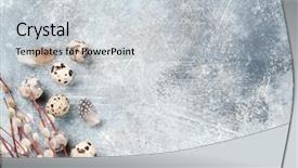  Presentation with quail bird - Cool new presentation theme with quails eggs and pussy willow backdrop and a light gray colored foreground